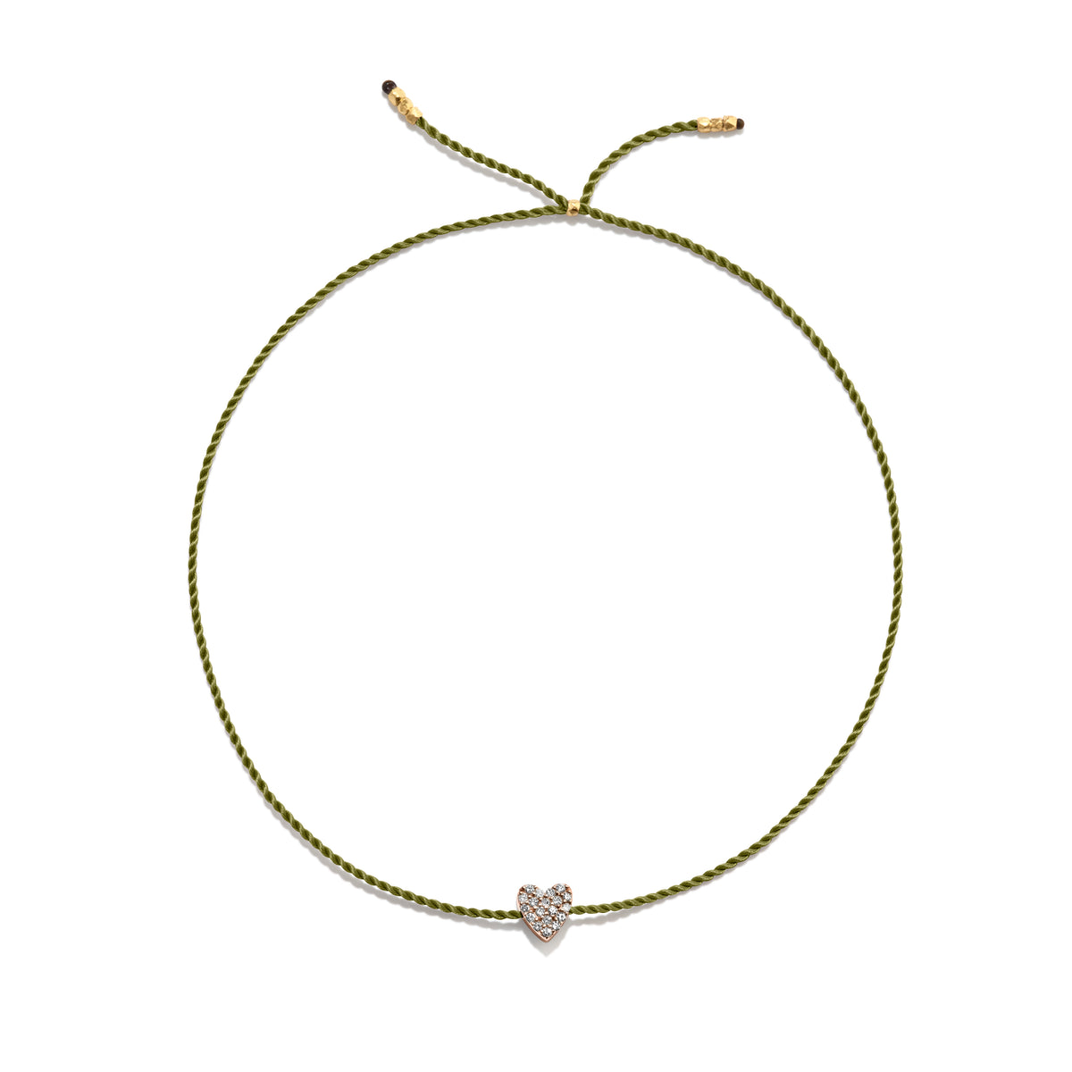 Tiny Guld Vermeil Armbånd m. Diamant Hjerte