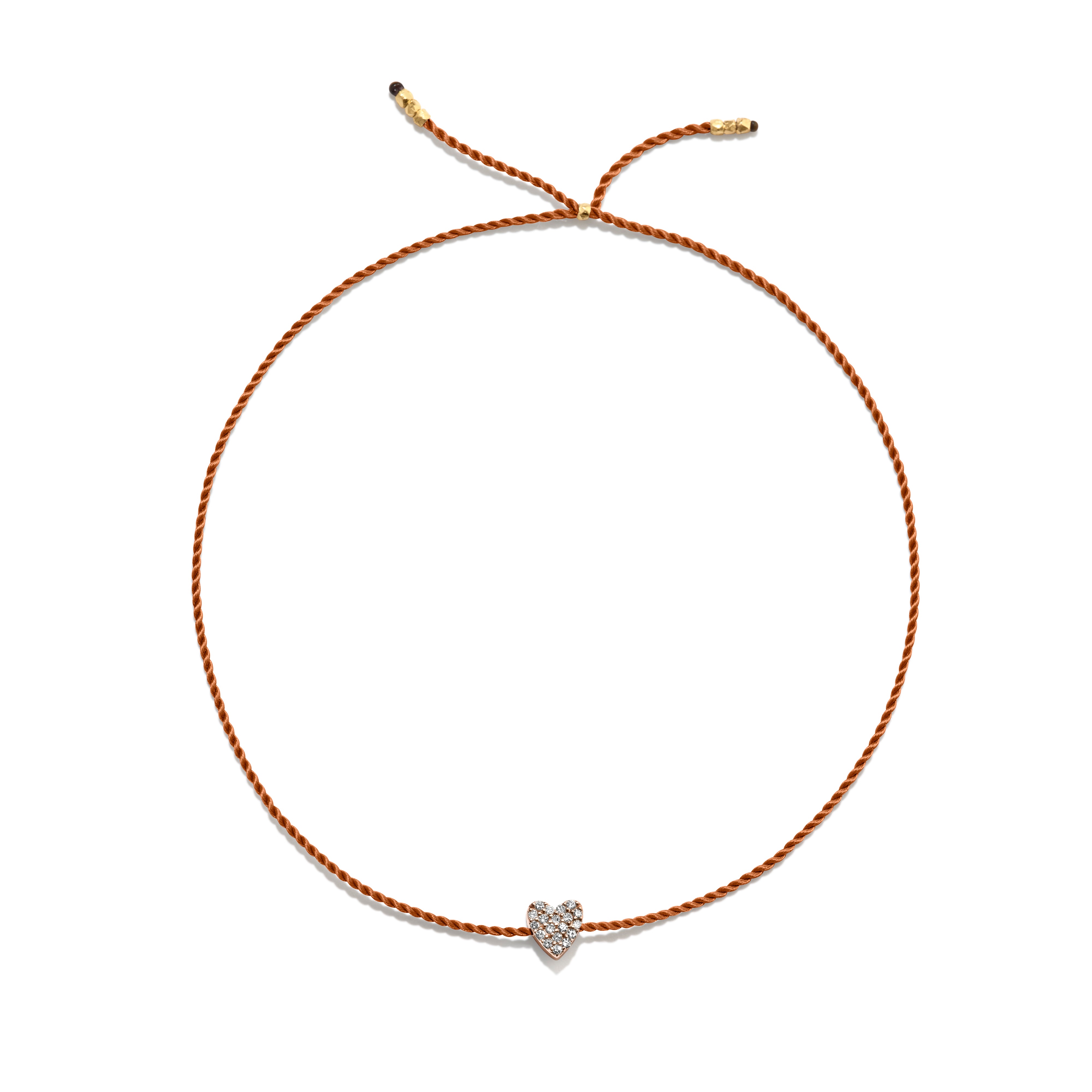 Tiny Guld Vermeil Armbånd m. Diamant Hjerte