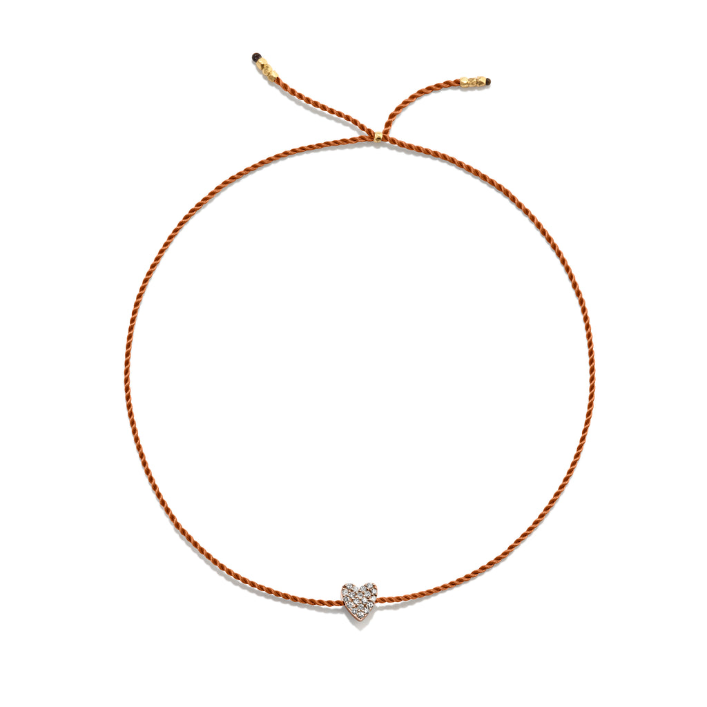 Winziges goldenes Vermeil Armband w. Diamantherz