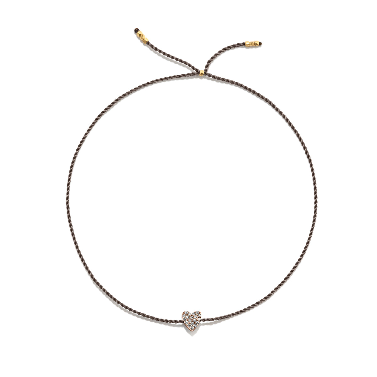 Tiny Guld Vermeil Armbånd m. Diamant Hjerte