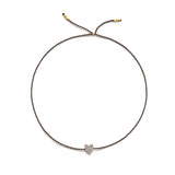 Winziges goldenes Vermeil Armband w. Diamantherz