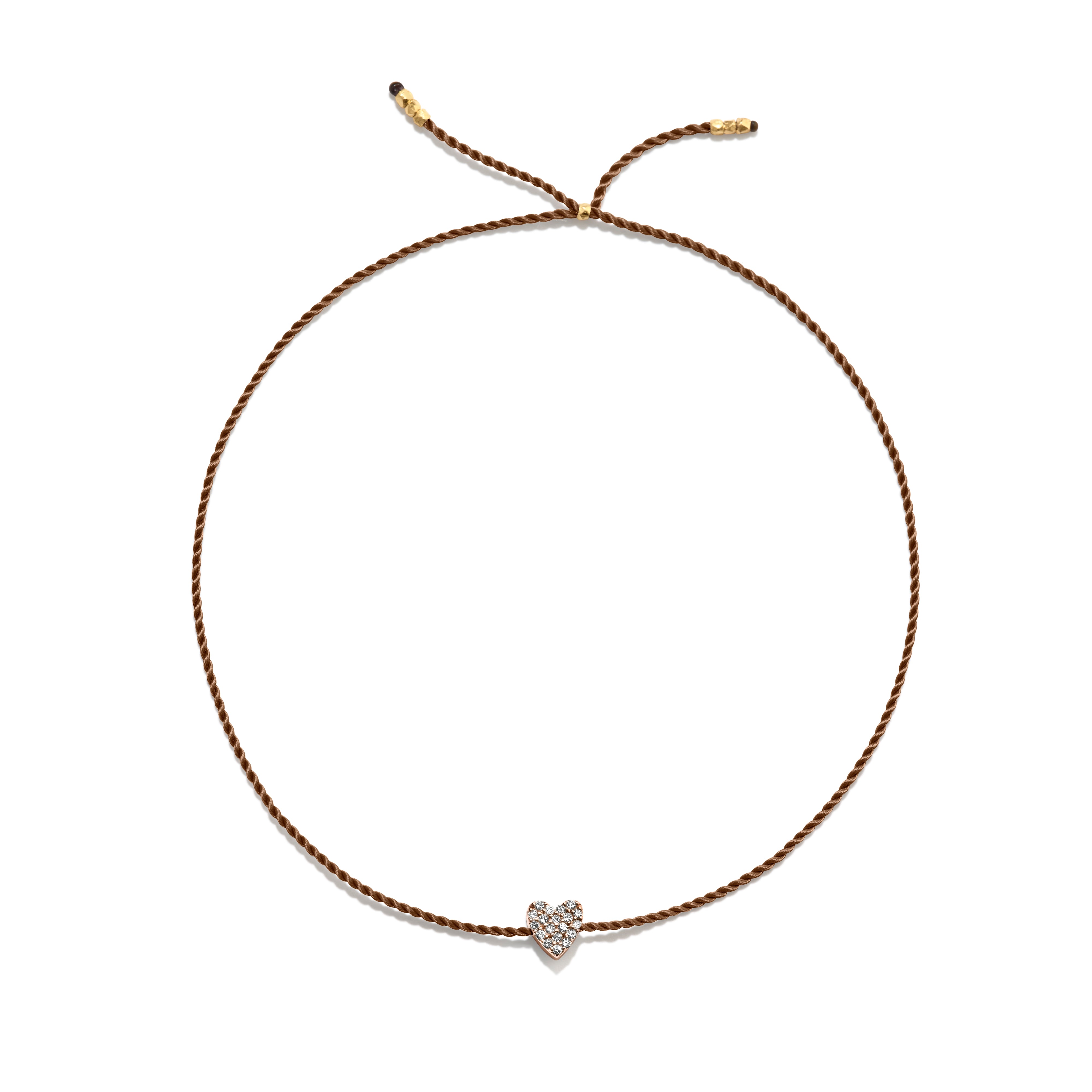 Tiny Guld Vermeil Armbånd m. Diamant Hjerte