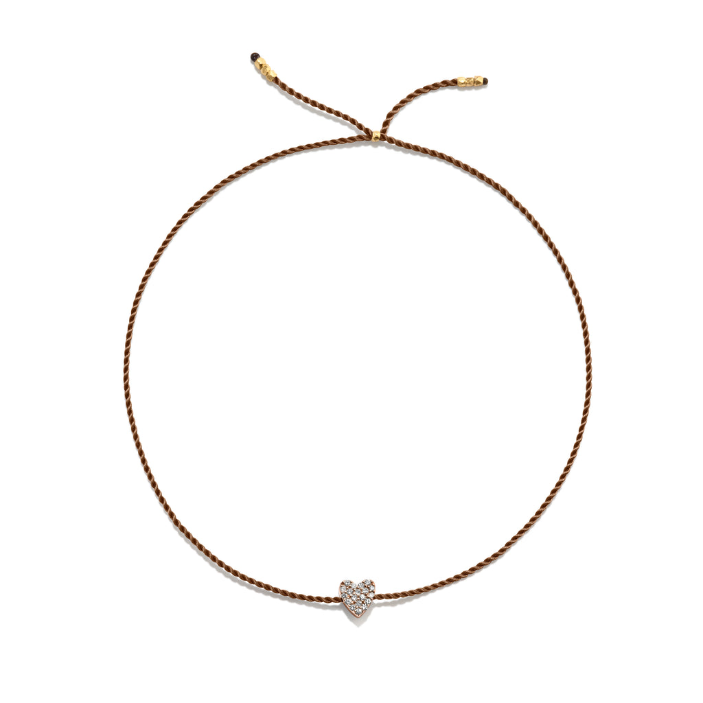 Winziges goldenes Vermeil Armband w. Diamantherz