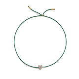 Winziges goldenes Vermeil Armband w. Diamantherz