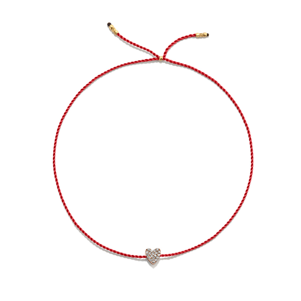 Winziges goldenes Vermeil Armband w. Diamantherz