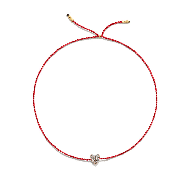 Winziges goldenes Vermeil Armband w. Diamantherz