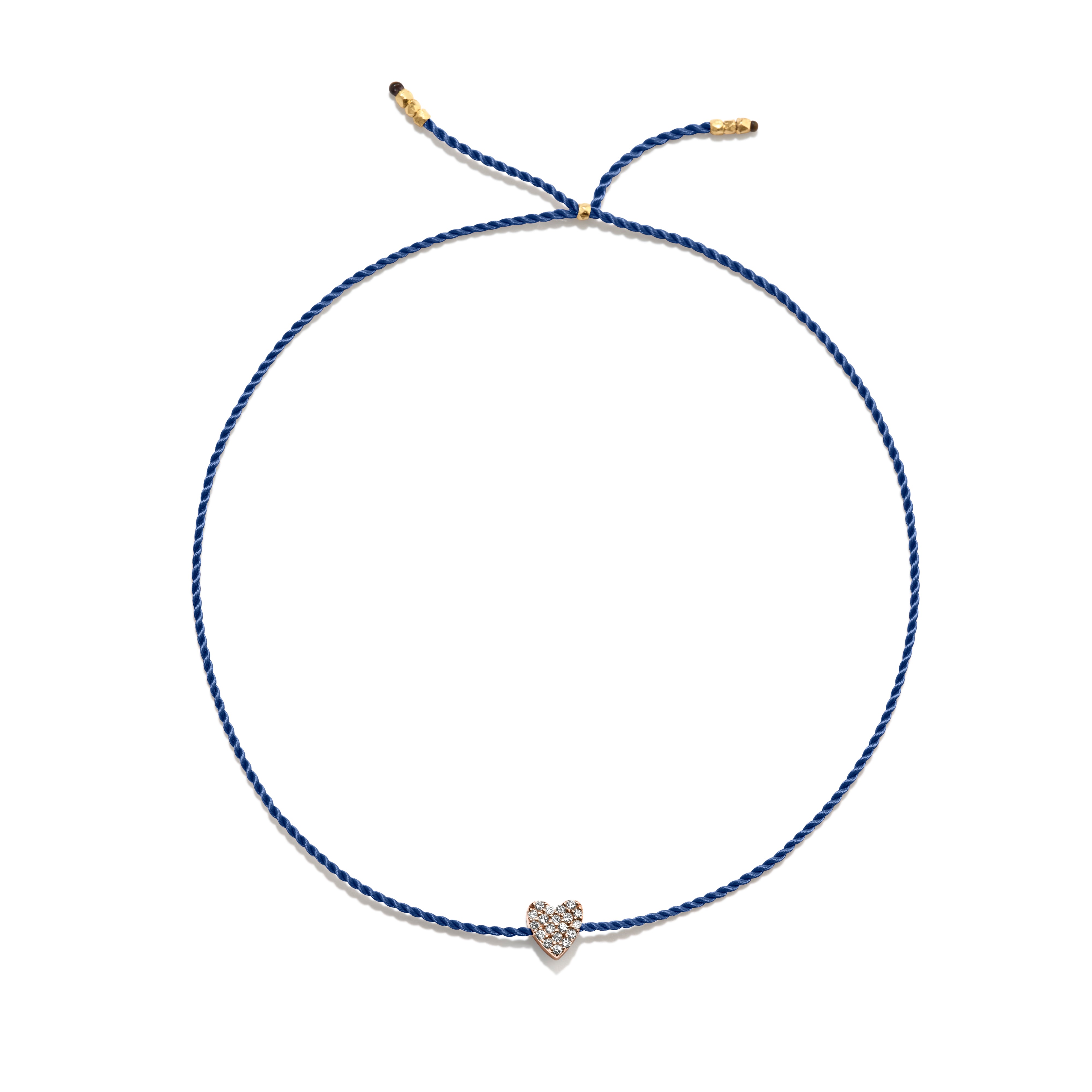 Tiny Guld Vermeil Armbånd m. Diamant Hjerte