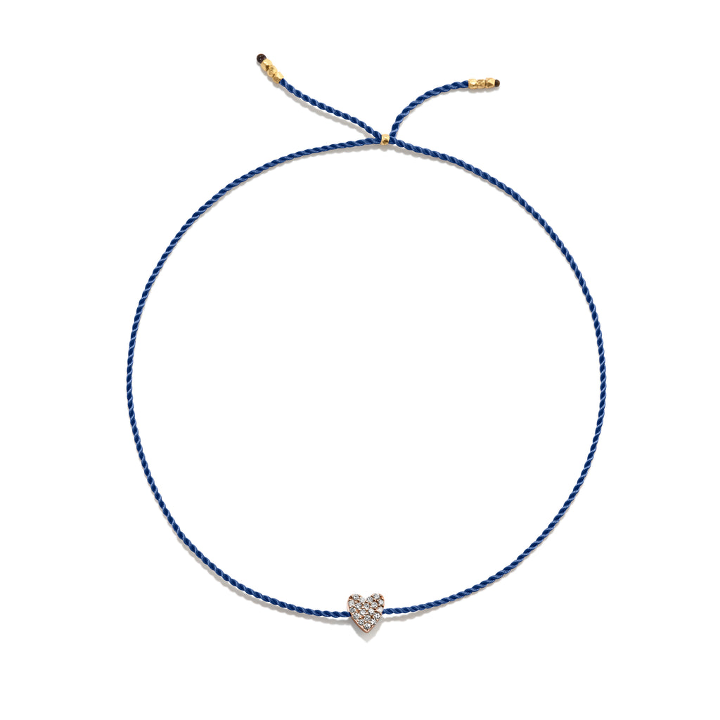 Winziges goldenes Vermeil Armband w. Diamantherz