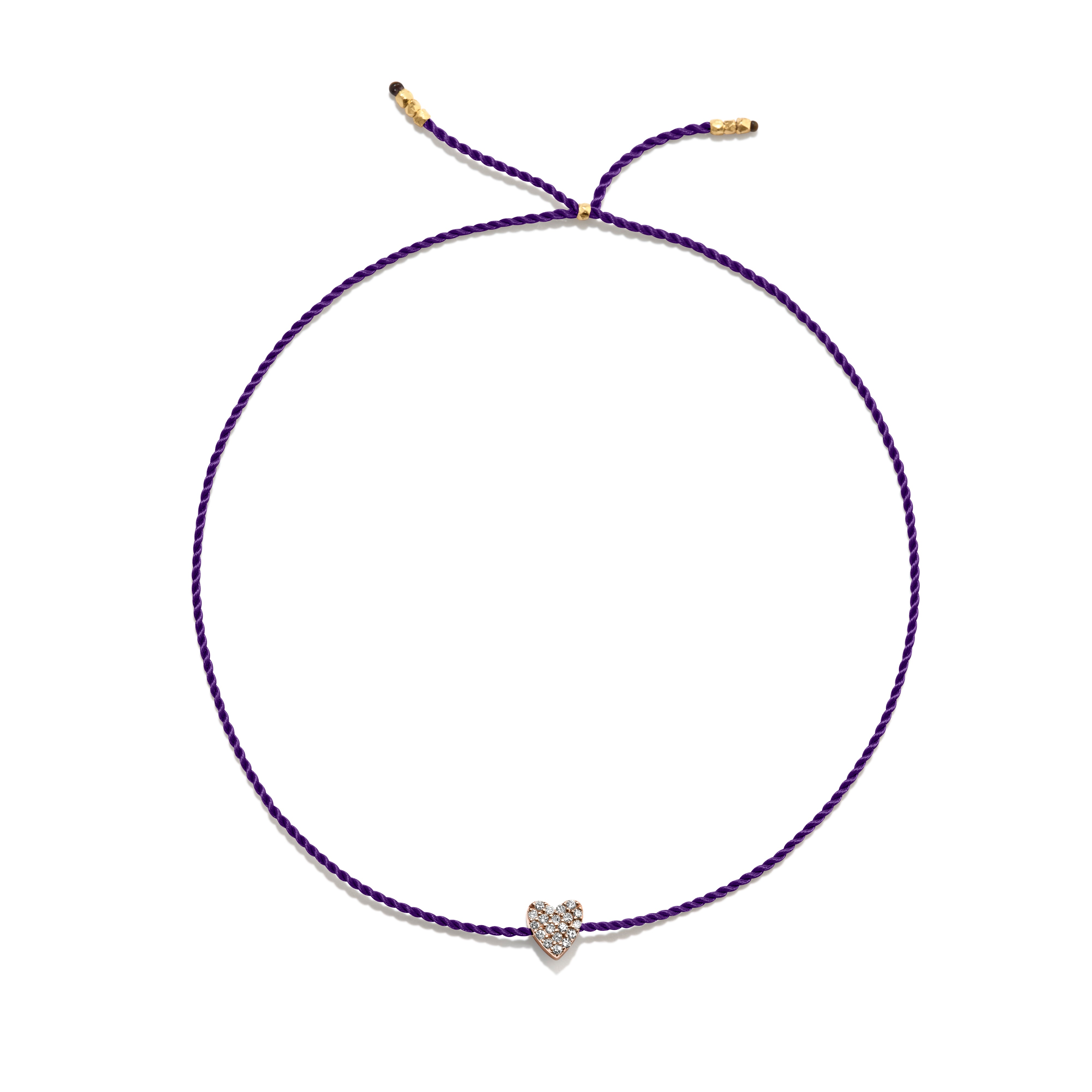 Tiny Guld Vermeil Armbånd m. Diamant Hjerte