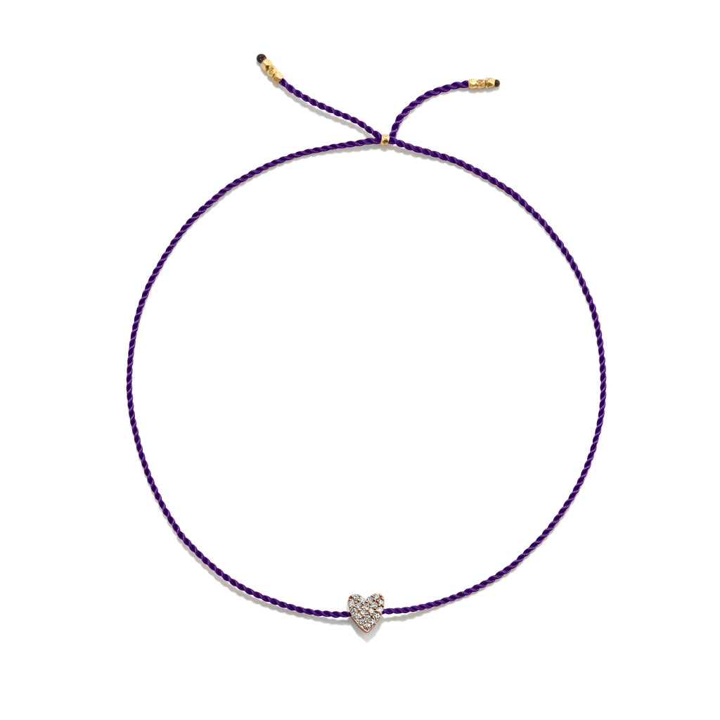 Winziges goldenes Vermeil Armband w. Diamantherz