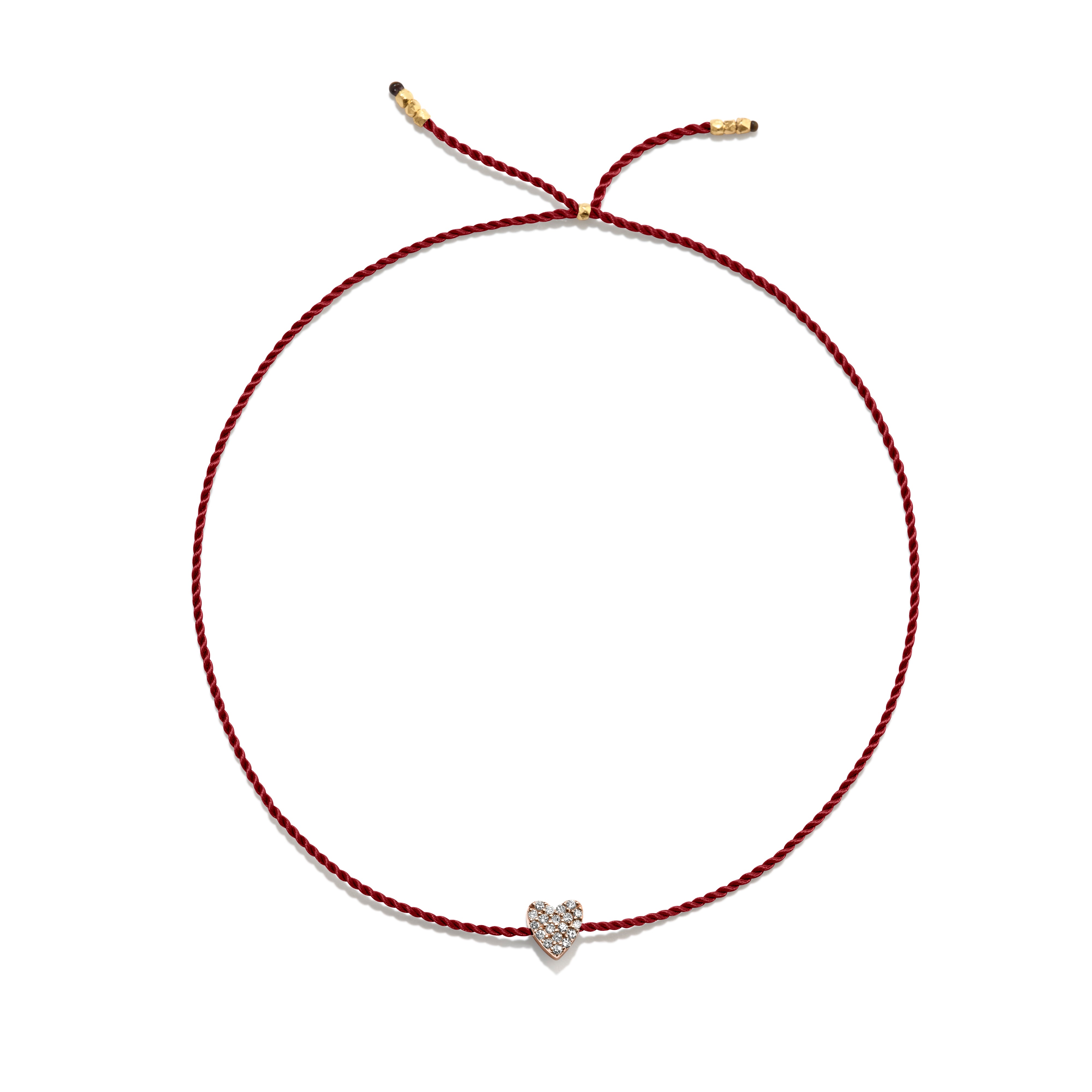 Tiny Guld Vermeil Armbånd m. Diamant Hjerte