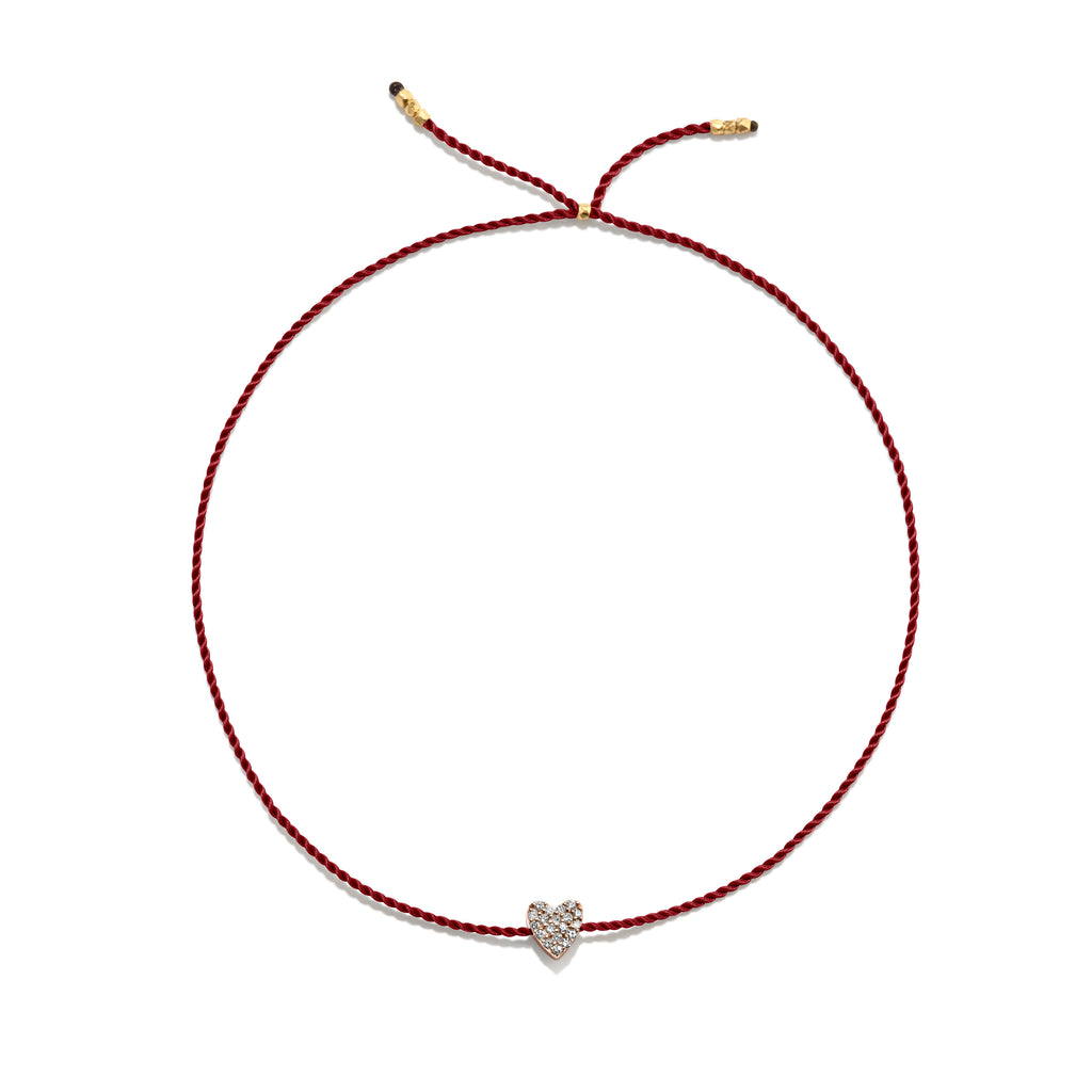 Winziges goldenes Vermeil Armband w. Diamantherz