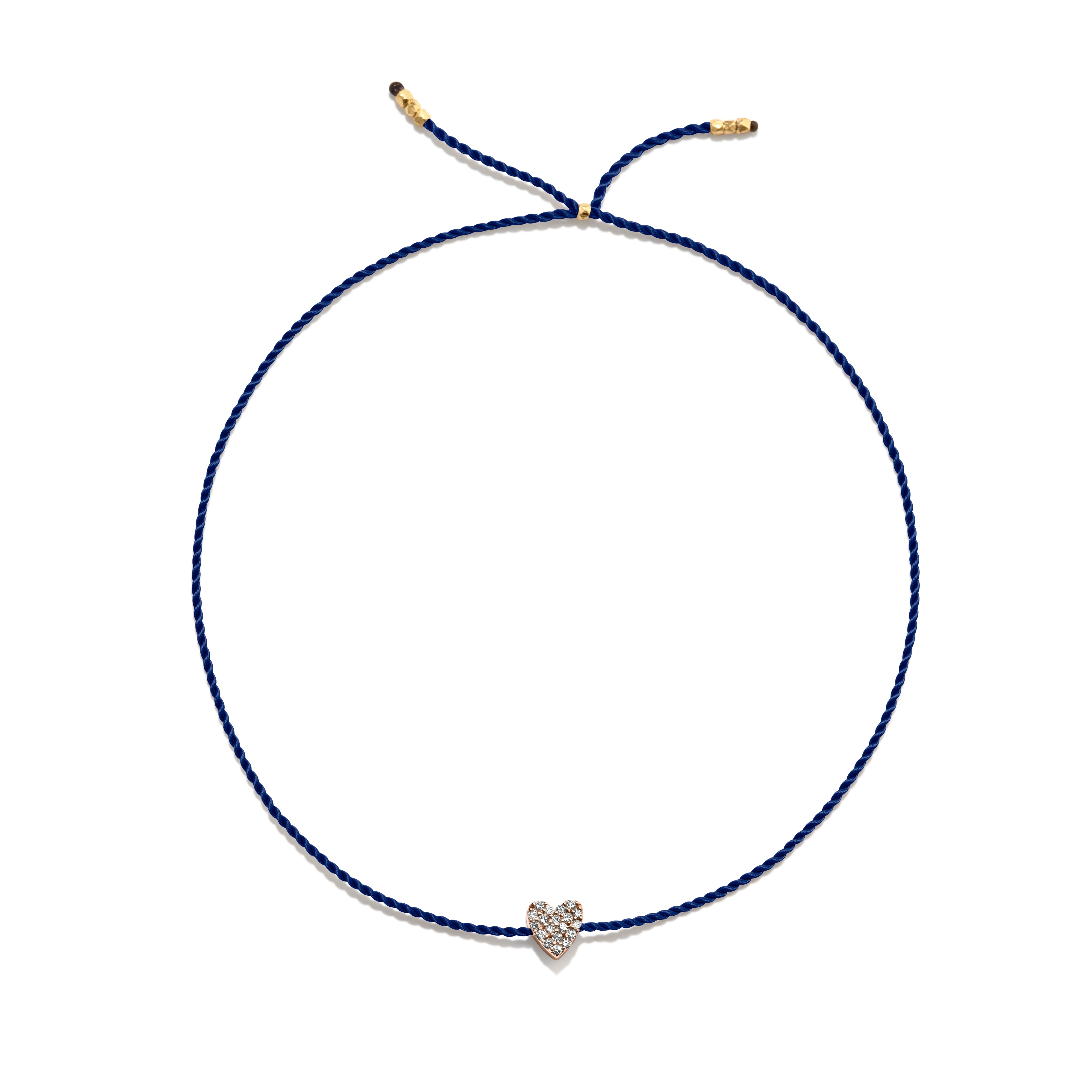 Tiny Guld Vermeil Armbånd m. Diamant Hjerte