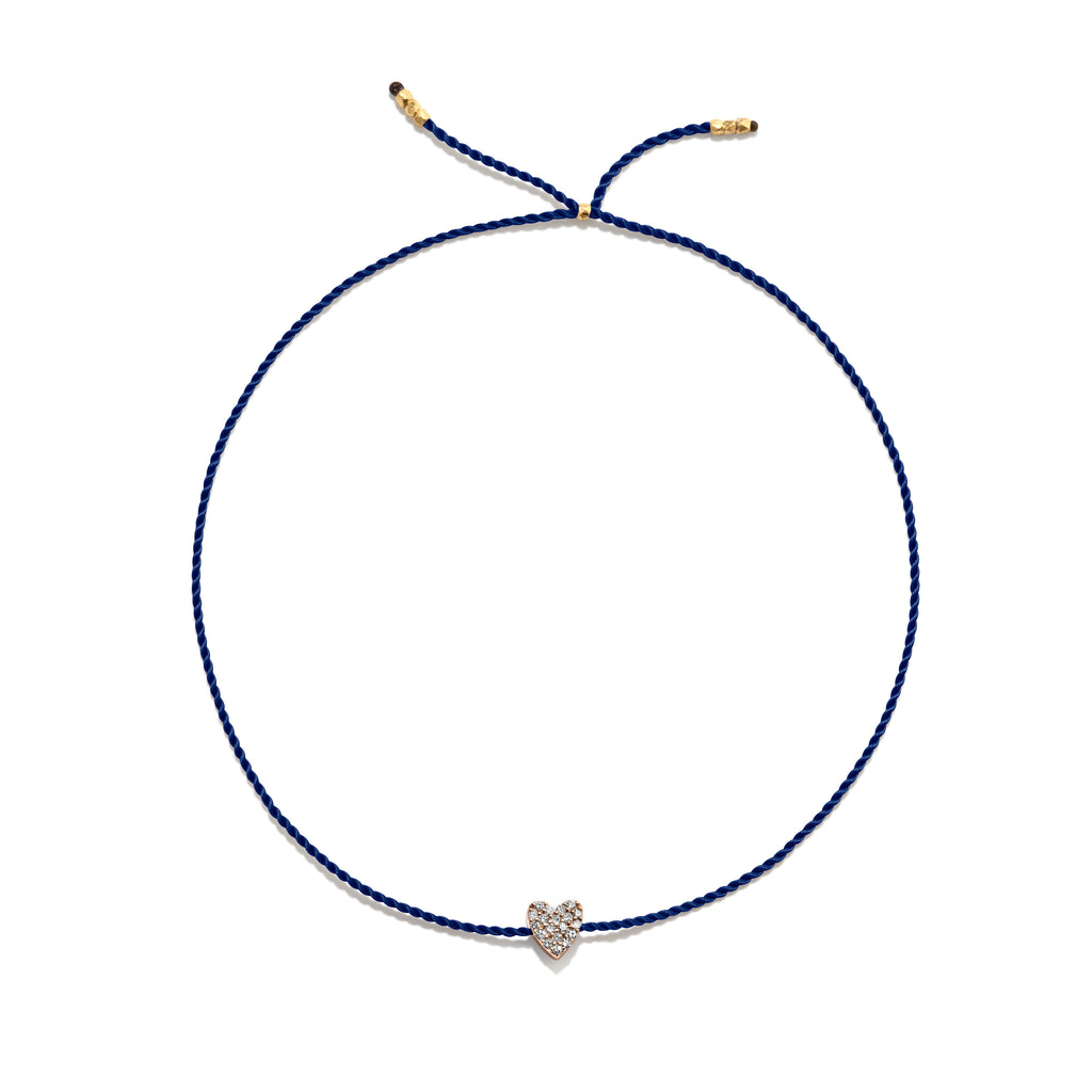 Winziges goldenes Vermeil Armband w. Diamantherz