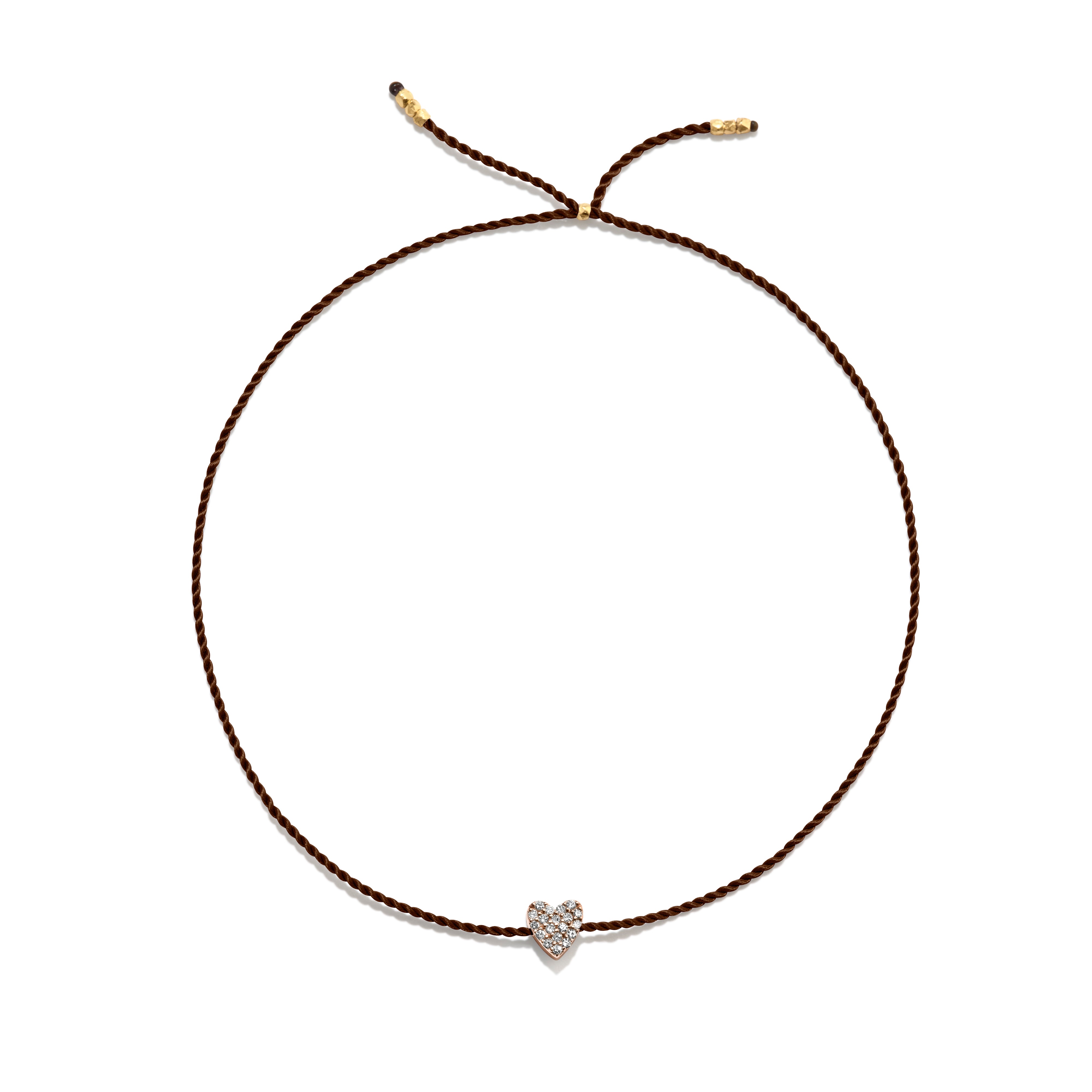 Tiny Guld Vermeil Armbånd m. Diamant Hjerte