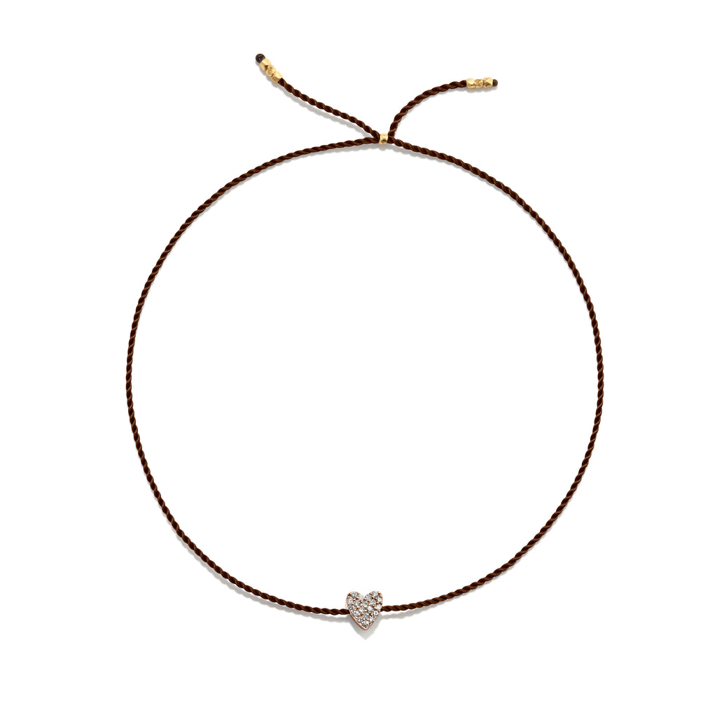 Winziges goldenes Vermeil Armband w. Diamantherz