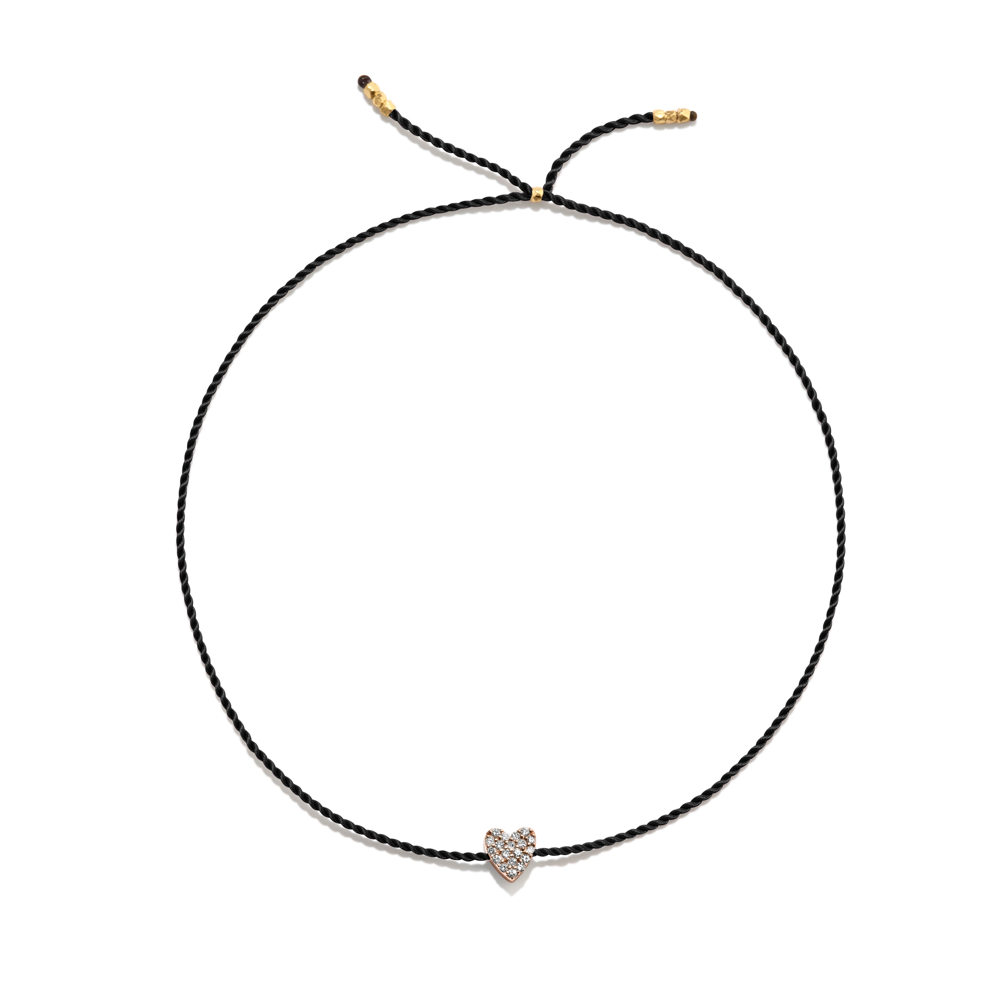 Tiny Guld Vermeil Armbånd m. Diamant Hjerte