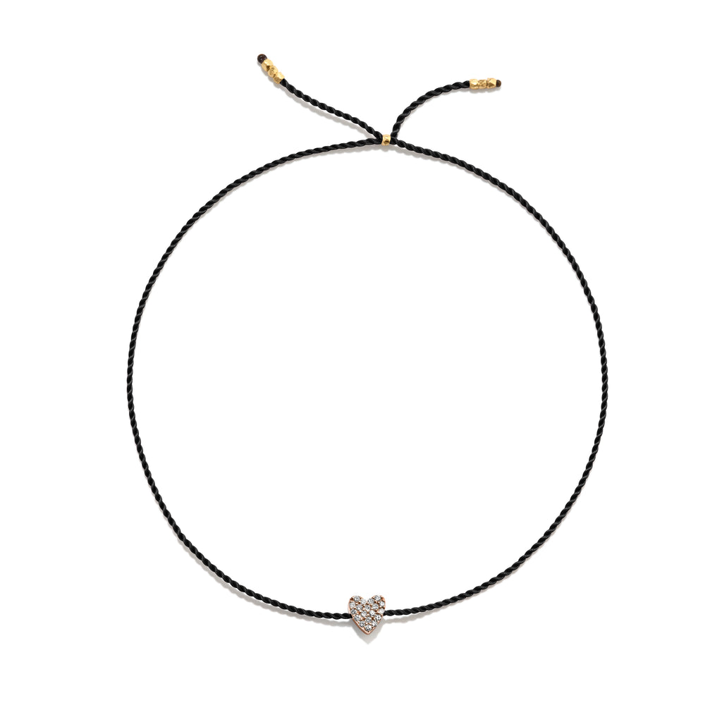 Winziges goldenes Vermeil Armband w. Diamantherz