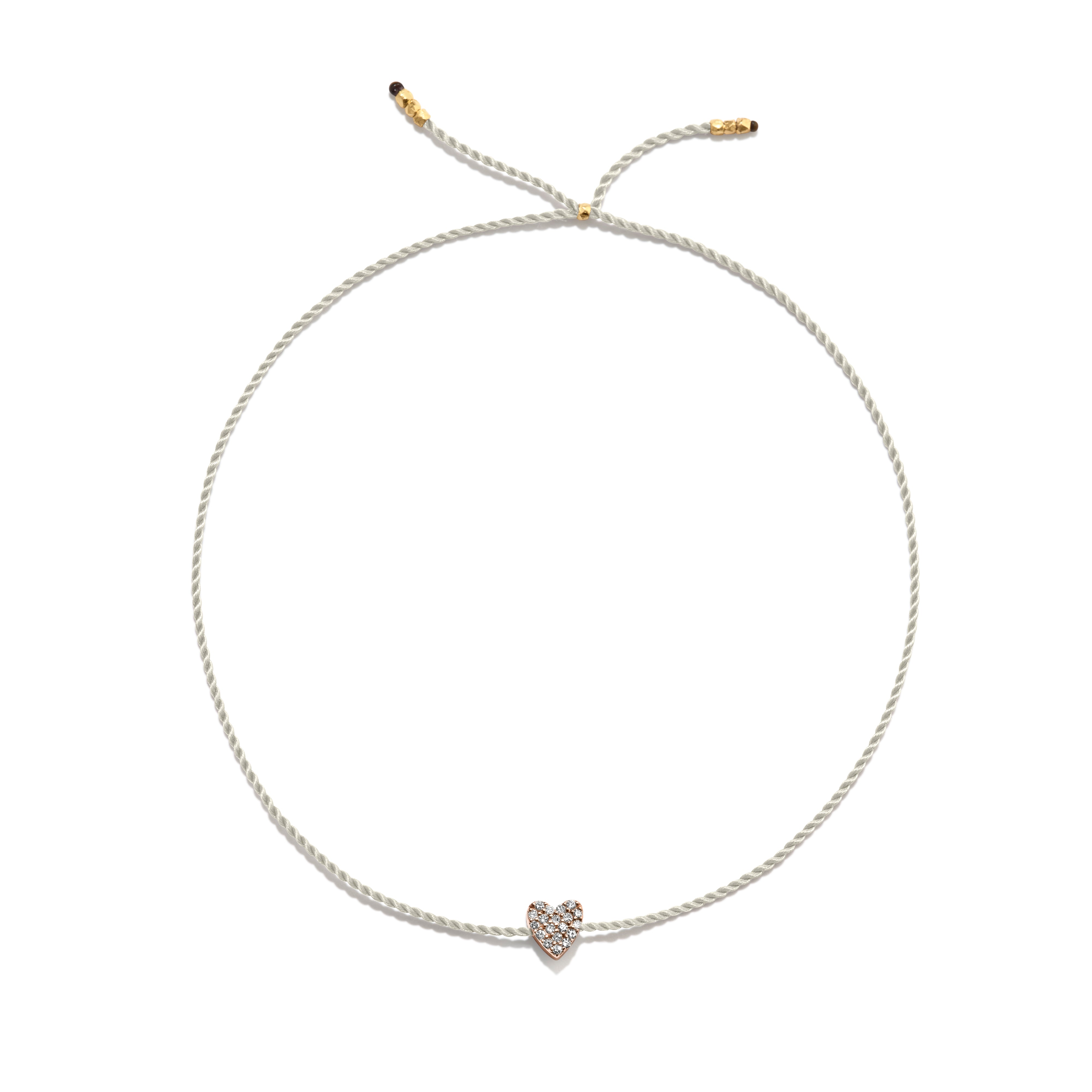 Tiny Guld Vermeil Armbånd m. Diamant Hjerte