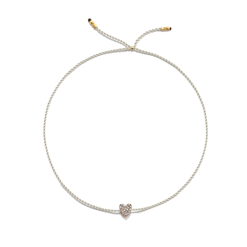 Winziges goldenes Vermeil Armband w. Diamantherz