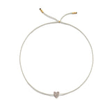 Winziges goldenes Vermeil Armband w. Diamantherz