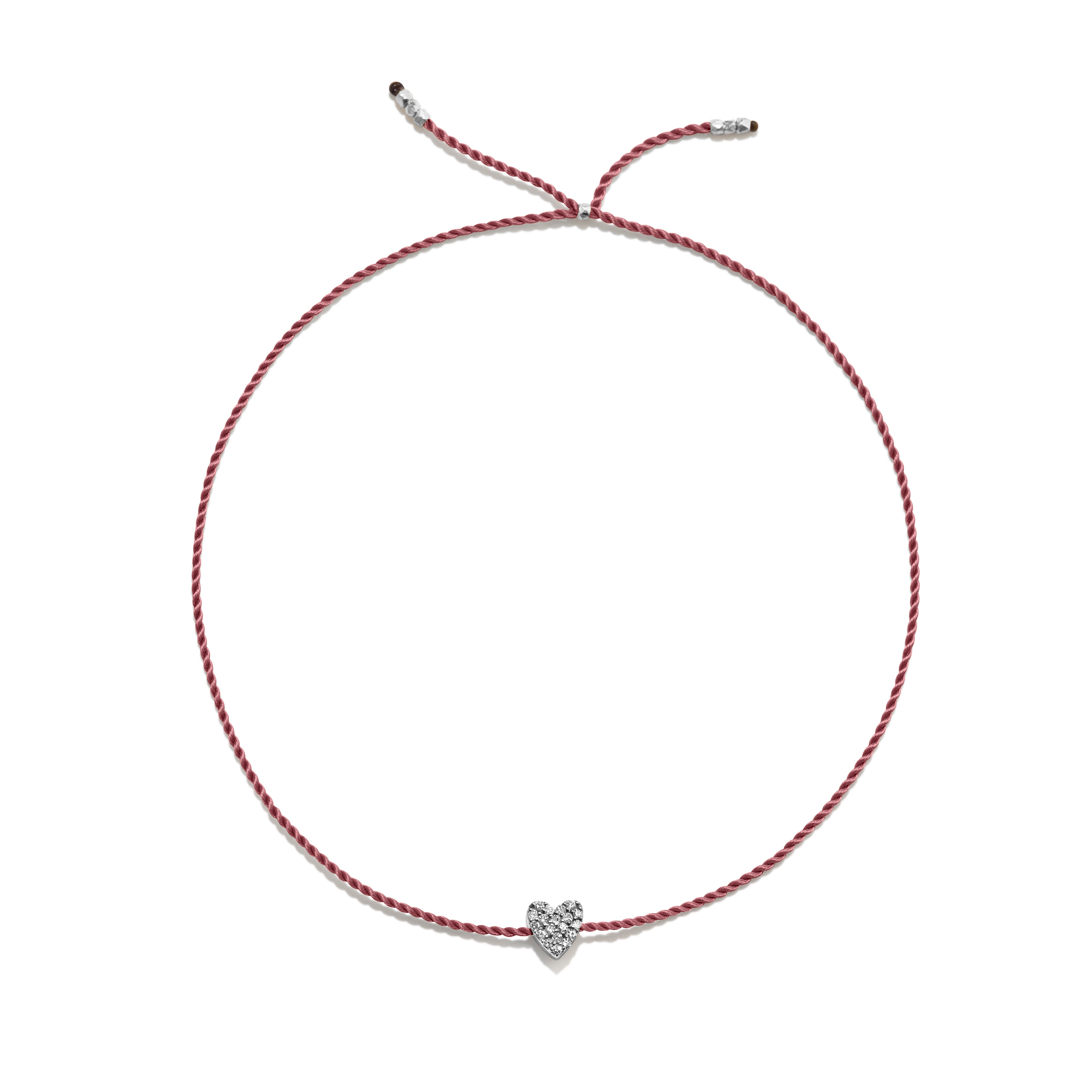 Tiny Sølv Armbånd m. Diamant Hjerte