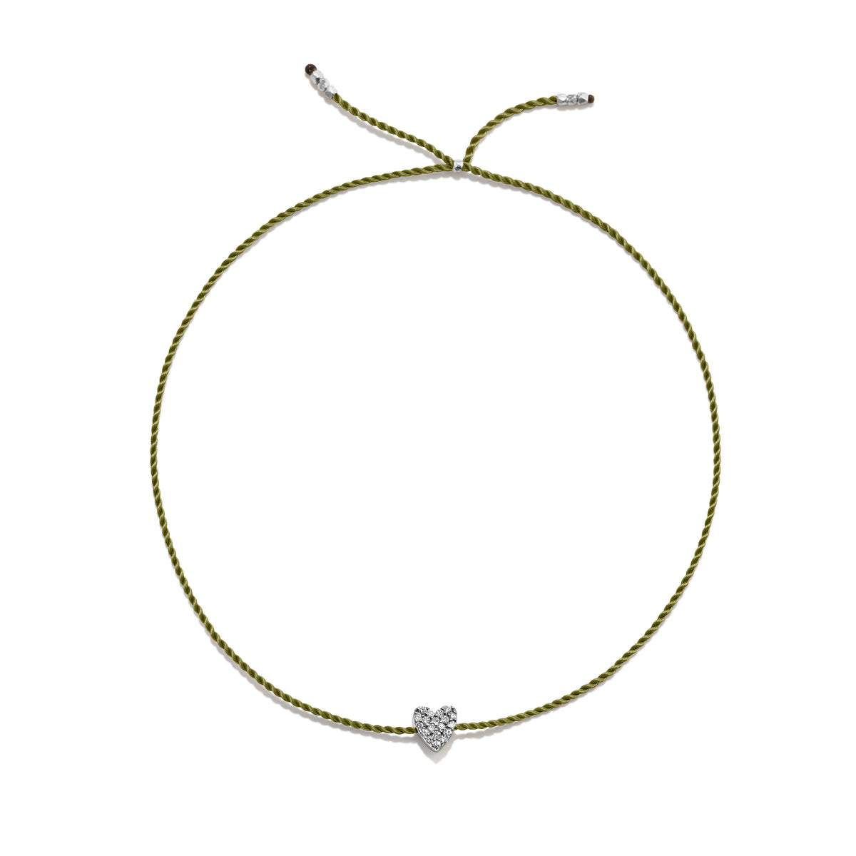 Tiny Sølv Armbånd m. Diamant Hjerte