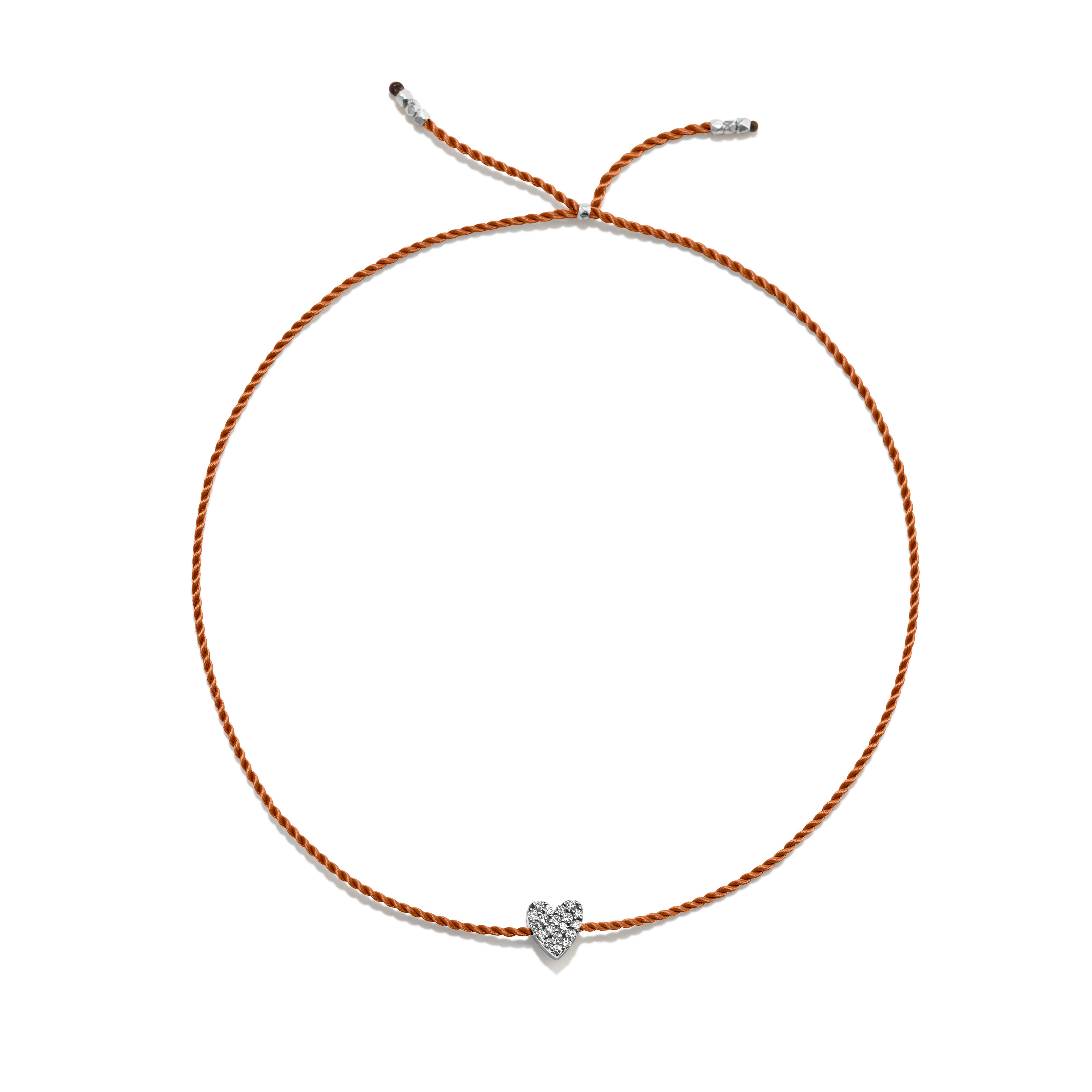 Tiny Sølv Armbånd m. Diamant Hjerte