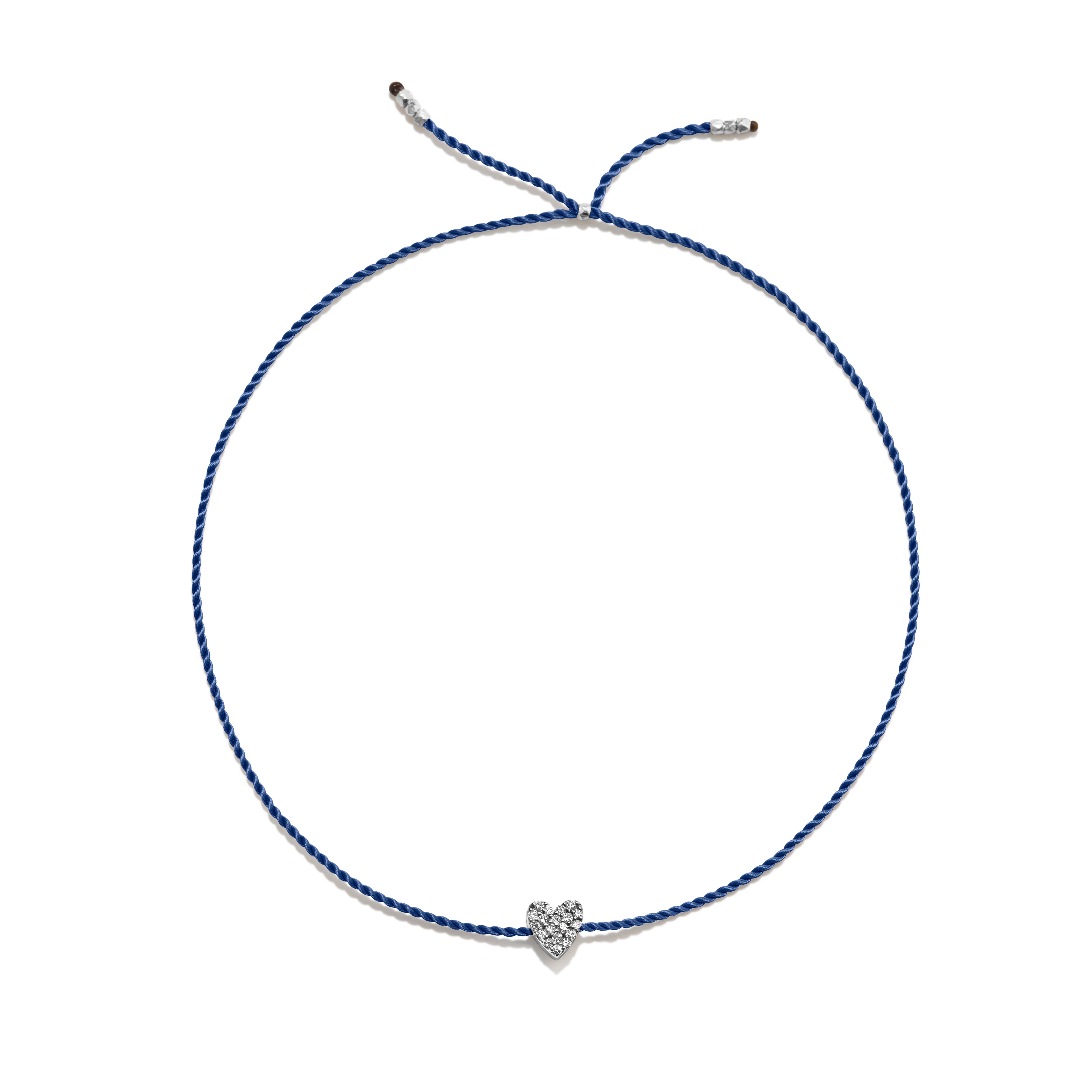 Tiny Sølv Armbånd m. Diamant Hjerte