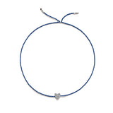 Tiny Silver Bracelet w. Diamond Heart