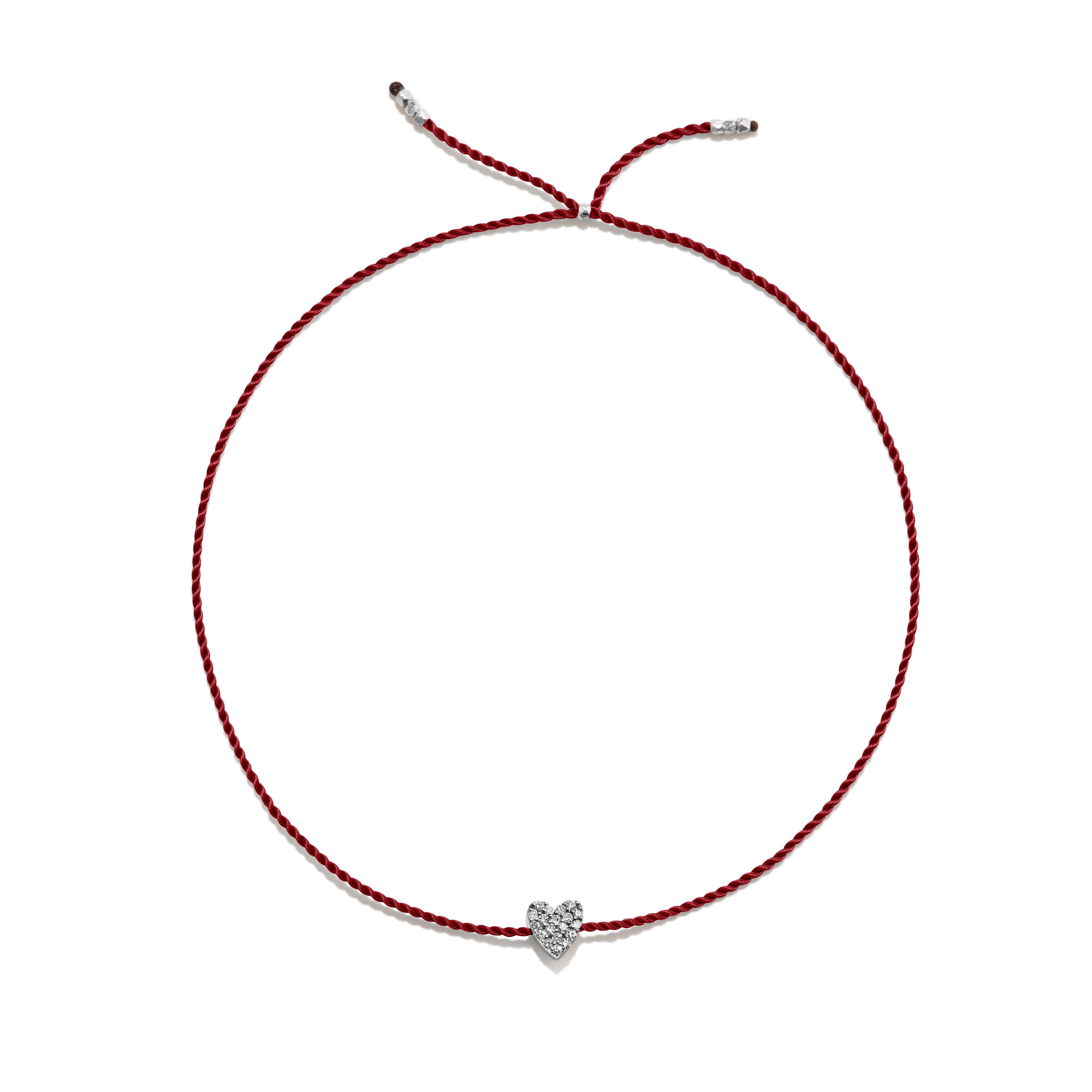 Tiny Sølv Armbånd m. Diamant Hjerte