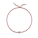 Tiny Silver Bracelet w. Diamond Heart