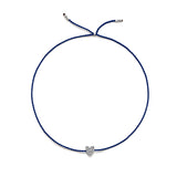 Tiny Silver Bracelet w. Diamond Heart