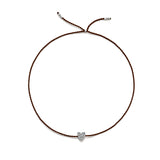 Tiny Silver Bracelet w. Diamond Heart