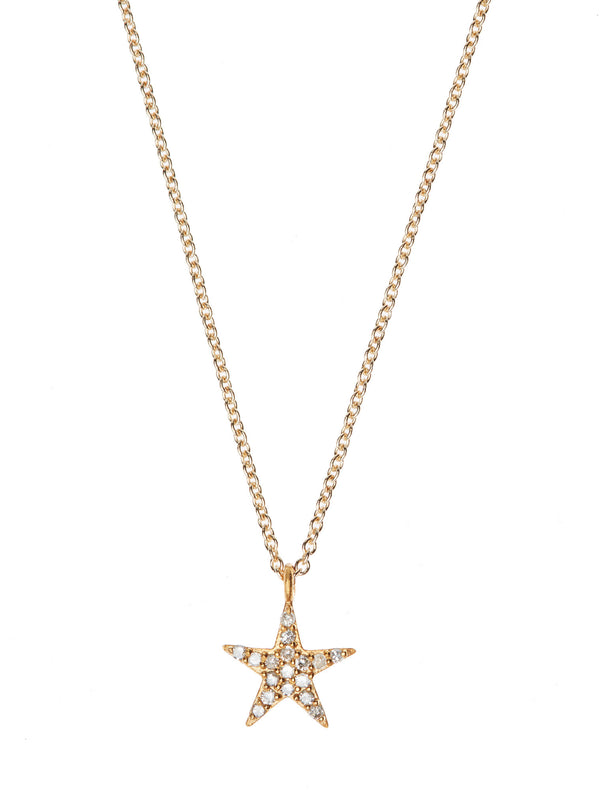 Large Star Gold Vermeil Necklace w. Diamonds