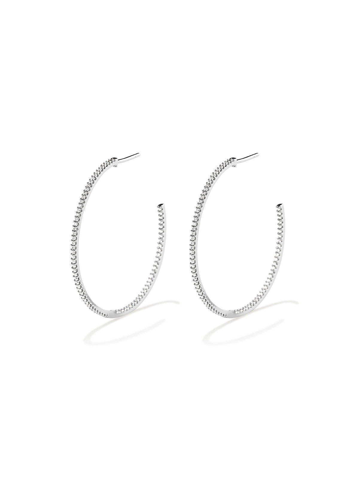 Silver Hoops w. Zirconia