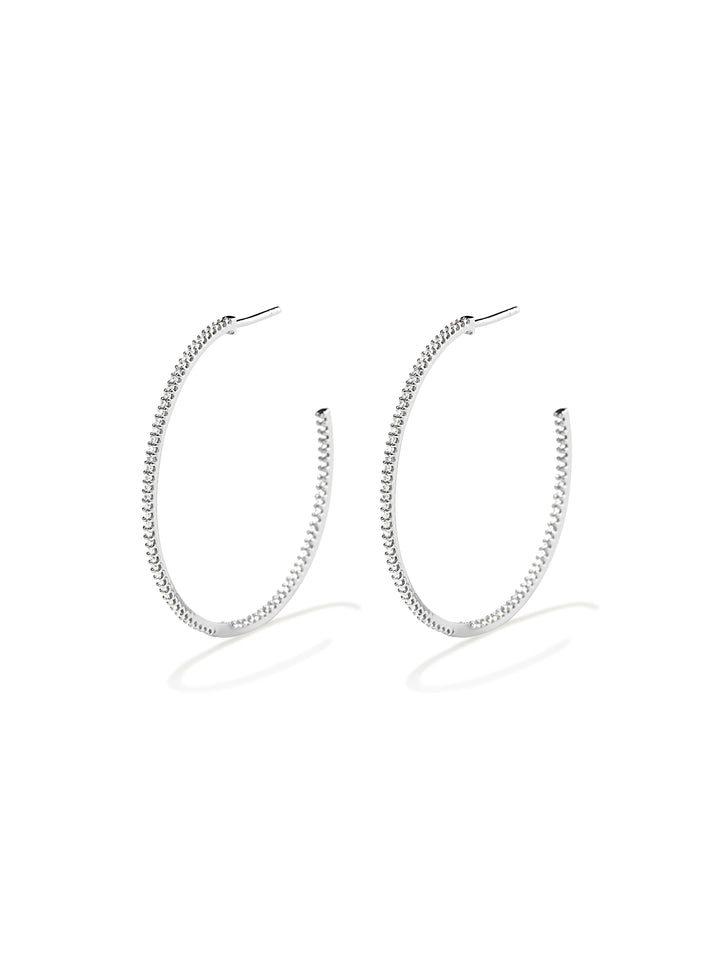 Silver Hoops w. Zirconia