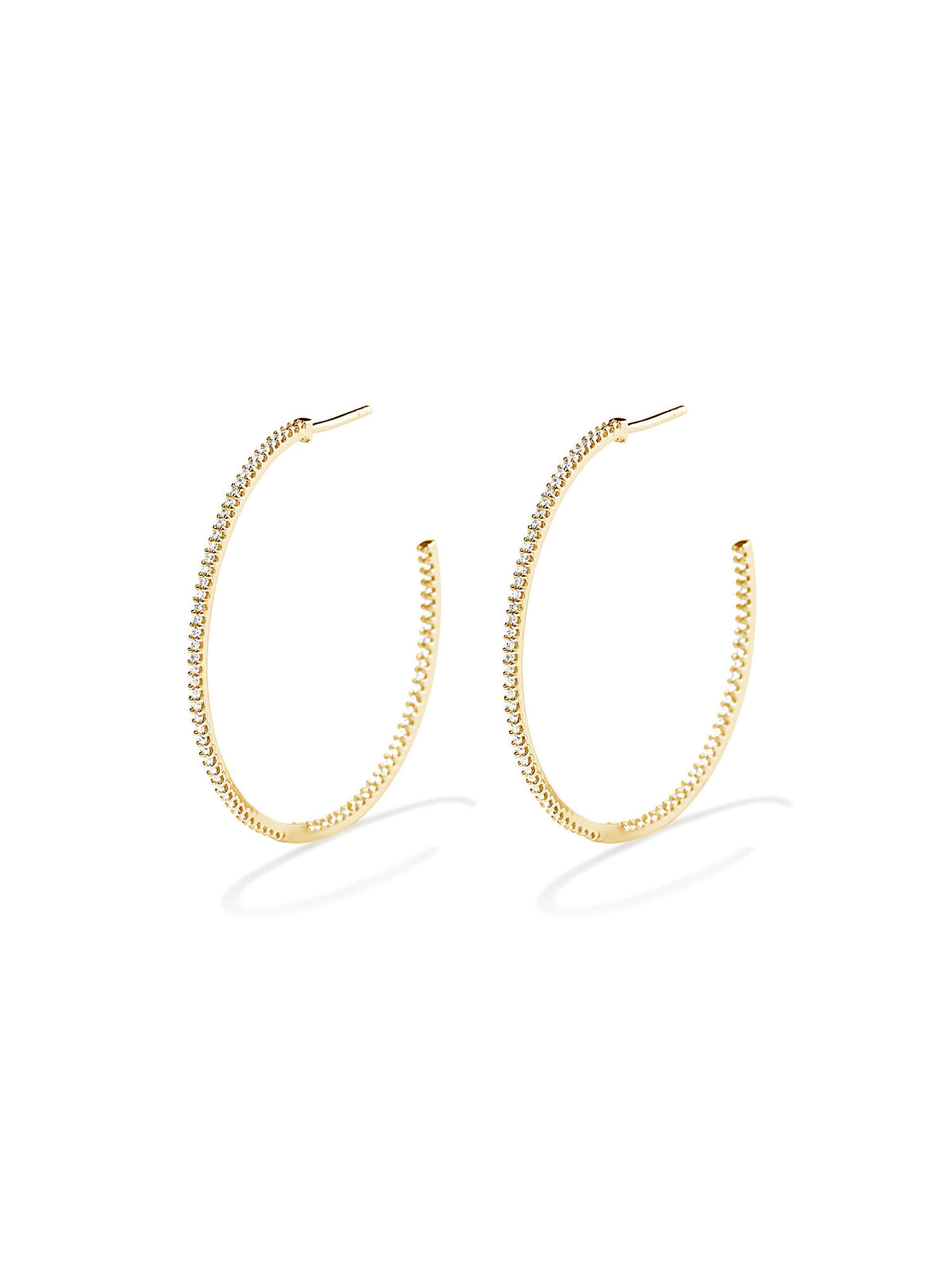 18K Gold Plated Hoops w. Zirconia