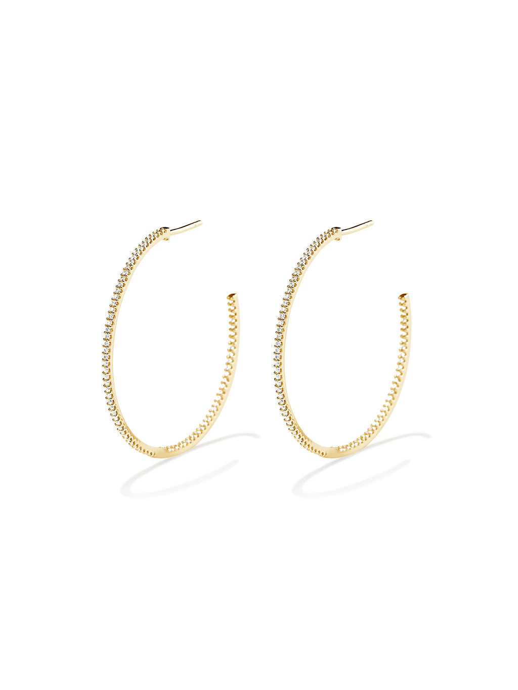 18K Gold Plated Hoops w. Zirconia