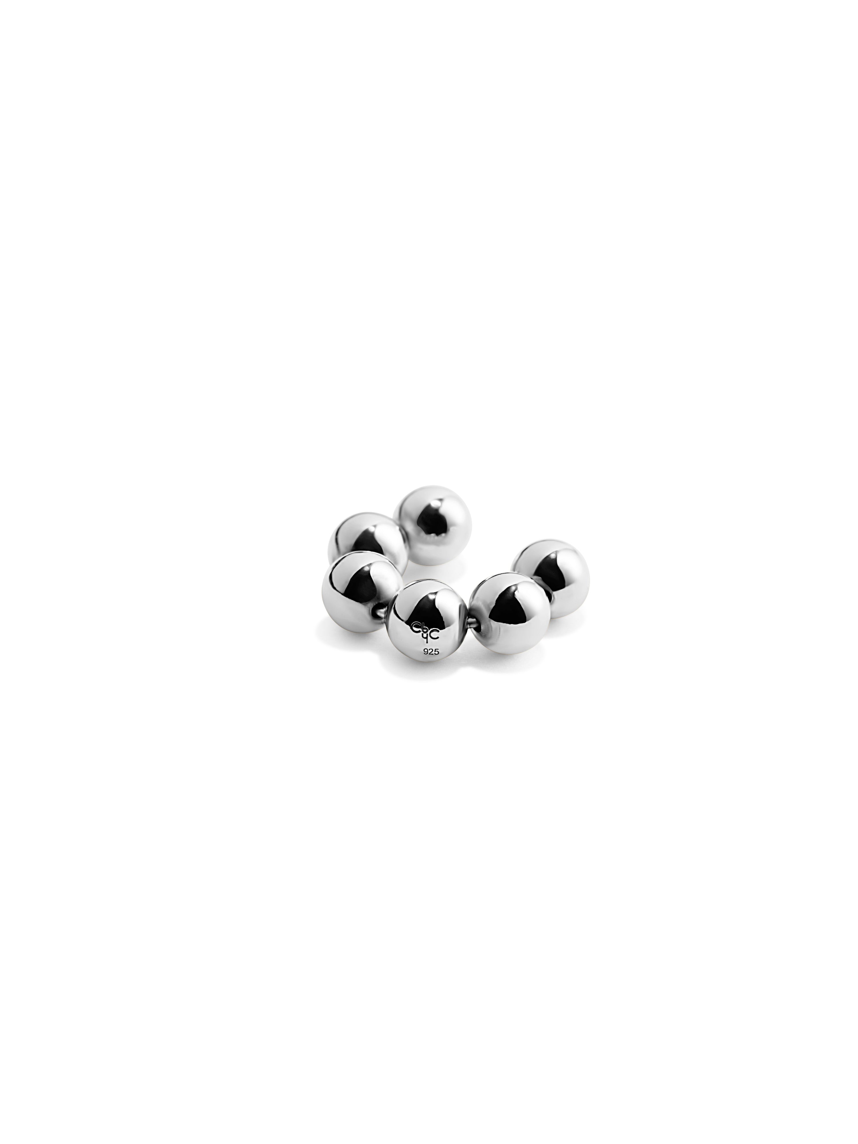 Bubble Silver Chunky Ear Cuff