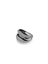Double VOID Dark Silver Ring w. Zirconias