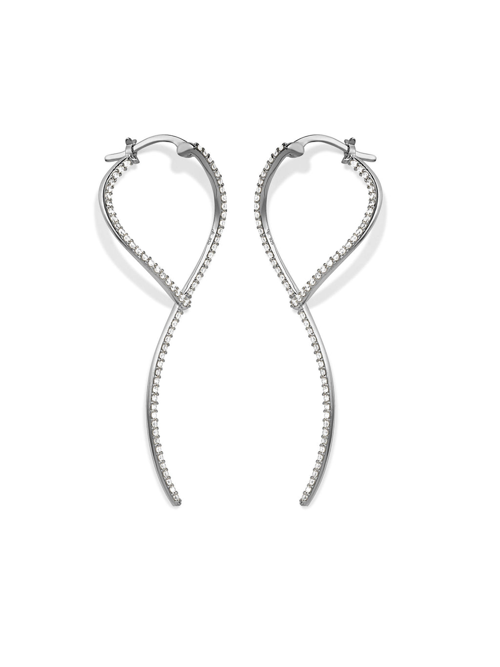 Loop Dark Silver Earrings w. Zirconias