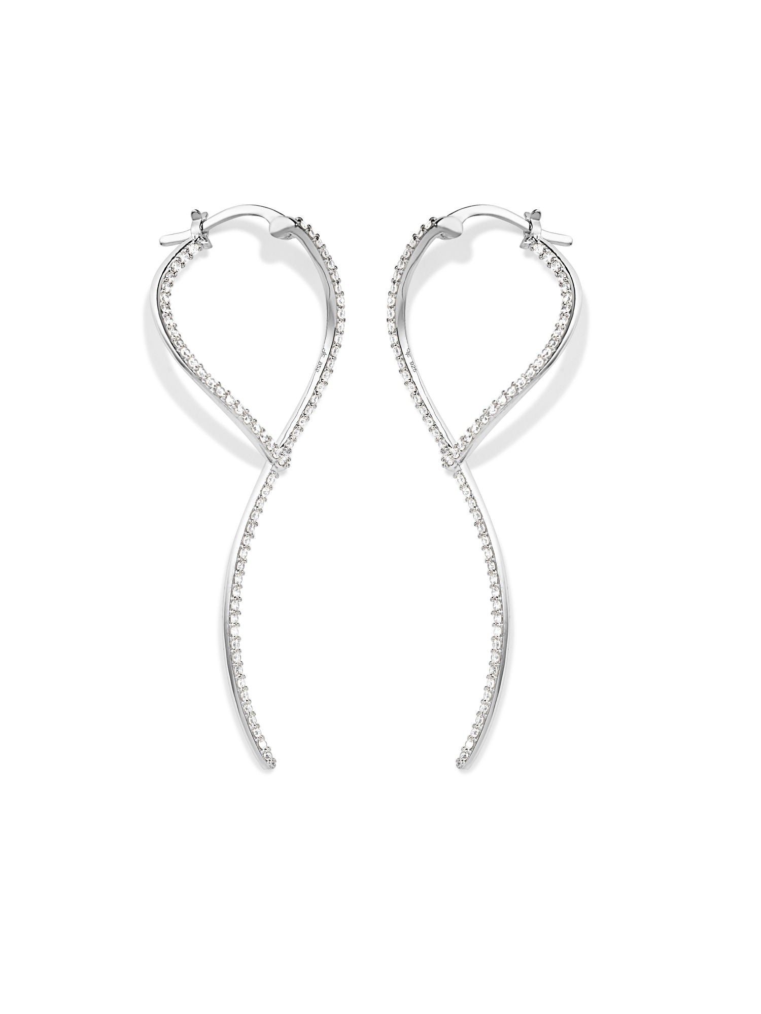 Loop Silver Earrings w. Zirconias