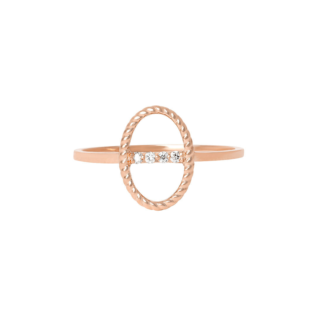Celestial Bar 18K Rose Gold Ring w. Diamonds