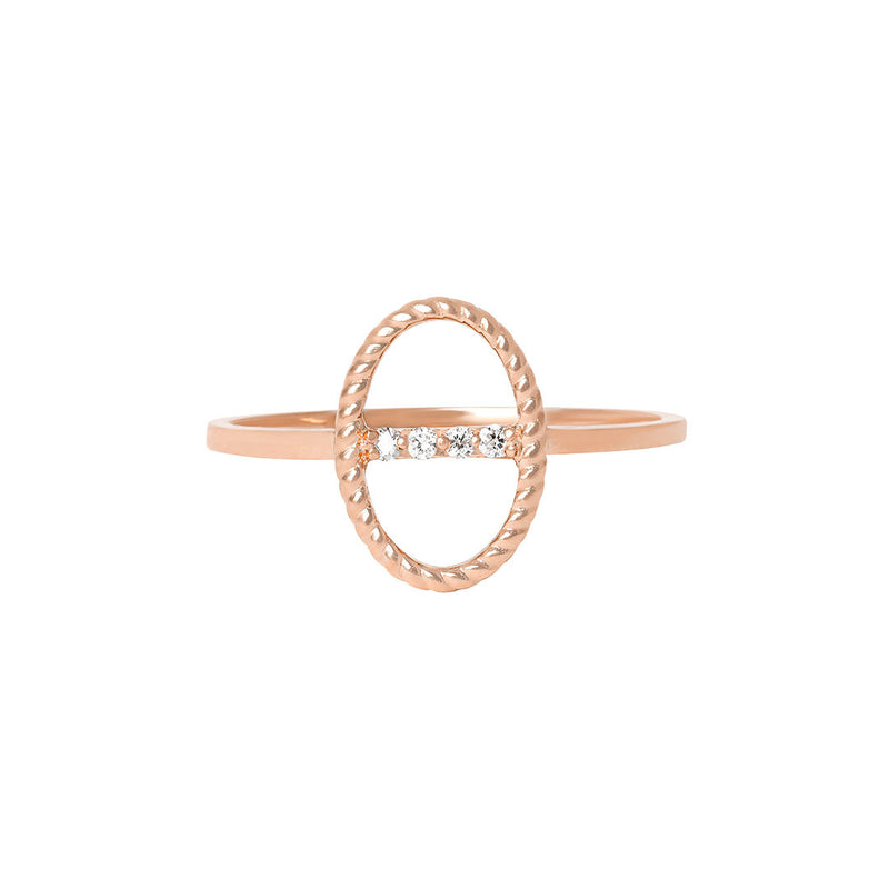 Celestial Bar Ring aus 18K Rosegold mit Diamanten