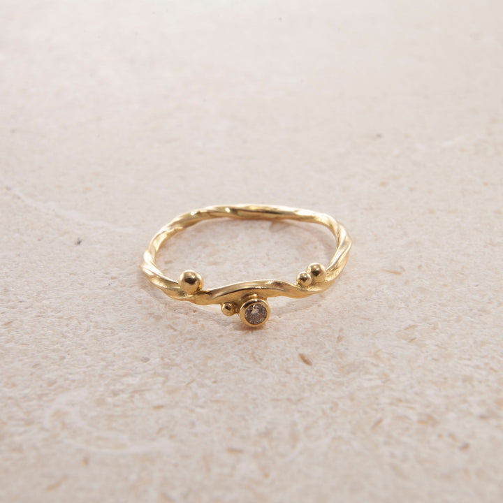 Seafire 18K & 22K Gold Ring w. Diamond