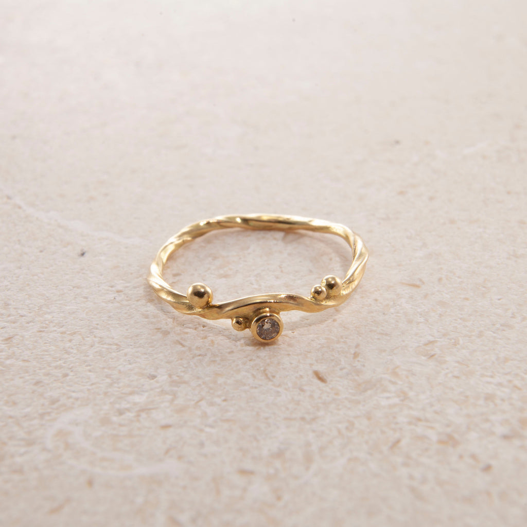 Seafire 18K & 22K Gold Ring w. Diamond