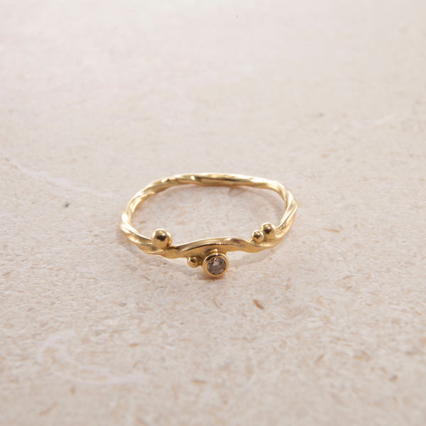 Seafire 18K & 22K Gold Ring w. Diamond