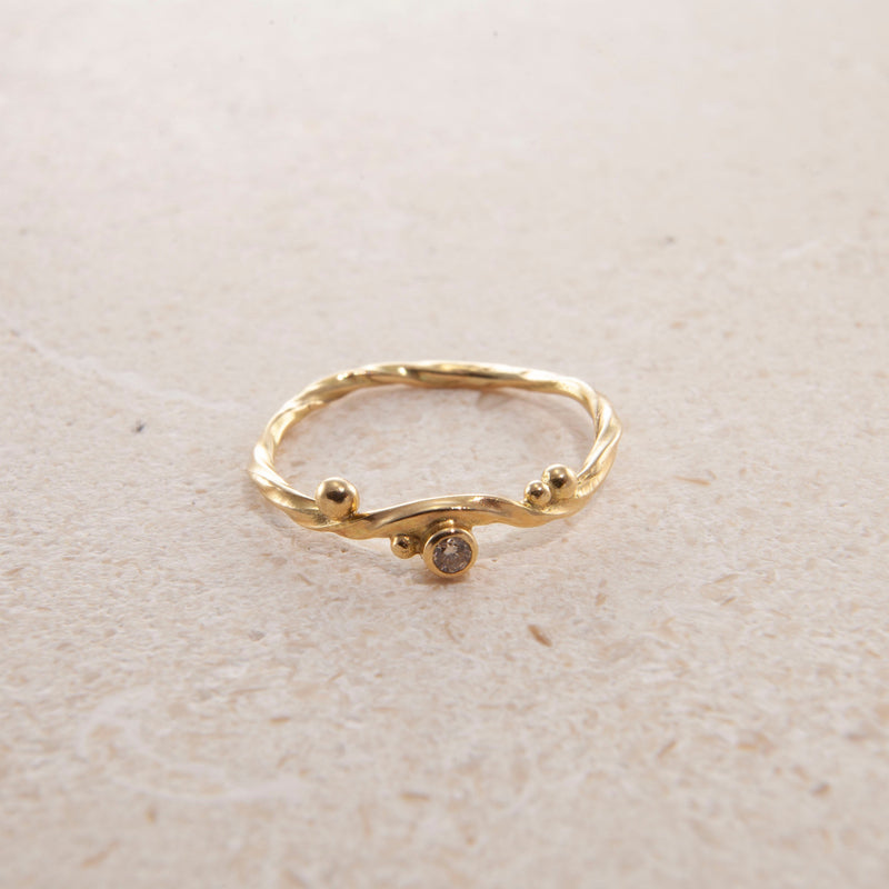 Seafire 18K & 22K Gold Ring w. Diamond