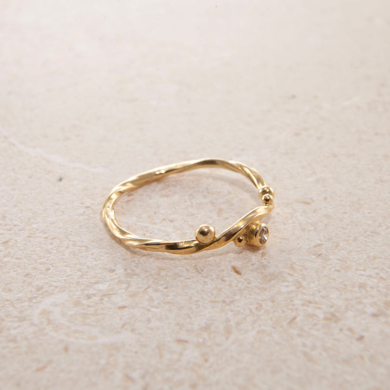 Seafire 18K & 22K Gold Ring w. Diamond